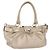 Salvatore Ferragamo Gancini Hand Bag Leather Champagne Gold Silver Auth 161013 Silvery Golden