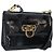 Borsa a spalla Gancini Salvatore Ferragamo in pelle verniciata nera e oro Auth 162253