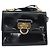 Borsa a spalla Gancini Salvatore Ferragamo in pelle verniciata nera e oro Auth 162253 - vista 13