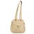 Borsa a Spalla Gancini in Pelle Beige Oro Auth 161430 di Salvatore Ferragamo