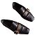 Louis Vuitton Damenschuhe mit goldener Schnalle Schwarz