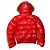 Giacca Piumino Rossa Lucida Moncler con Cappuccio e Pelliccia Rosso - vista 2