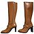 Zadig & Voltaire Botas altas de couro marrom com fivela dourada