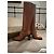 Zadig & Voltaire Botas altas de couro marrom com fivela dourada - vista 5