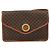 Céline Celine Vintage Macadam Circle Logo Canvas et Cuir Marron