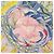 Foulard in seta Hermès Carré 90 Danse Pacific Rosa Blu Giallo - vista 4