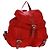 PRADA Backpack Nylon Red Silver Auth 160522 Silvery