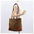 Borsa Tote PRADA in nylon marrone oro Auth 161781 D'oro - vista 23