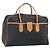 Saint Laurent Borsa Boston in tela PVC nera marrone oro Auth 158370 Nero D'oro