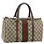 Bolsa de mão Gucci GG Supreme Web Sherry Line PVC Bege Ouro 24 012 3842 Auth 161028 Dourado