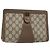 GUCCI GG Supreme Web Sherry Line Clutch Bag PVC Beige Oro 89 01 032 Auth 160944 D'oro
