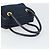 Céline Borsa a mano Celine Circle in nylon blu navy e oro Auth 161415 D'oro - vista 7