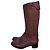 Botas altas de cuero marrón Prada Castaño