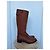 Botas altas de cuero marrón Prada Castaño - vista 4
