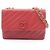 Borsa a spalla in pelle di vitello grana rossa Chanel Rosso