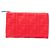 Rote Zucca bestickte Canvas-Zip-Tasche von Fendi