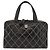 Chanel Surpique Boston Quilted Leather Large Negro