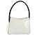 Borsa a spalla PRADA in pelle verniciata bianca argento Auth 162846 Bianco
