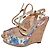 Sandali con zeppa Luciano Padovan in pelle floreali Multicolore