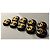 Set di 9 bottoni vintage Chanel "haute couture" neri e dorati con logo CC - vista 4