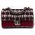 Chanel Rosso Medio CC Tweed Multi Stampa Doppio Flap
