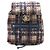 Chanel Tweed-Druck Rucksack Pink Blau