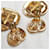 Yves Saint Laurent Boucles d'oreilles pendantes YSL avec cœurs des années 90 Rose Rouge Doré  - vue 6