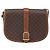 Céline Celine Vintage Macadam Schultertasche aus Canvas und Leder Braun