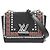 Borsa a Spalla Epi Twist MM di Louis Vuitton Nero Bianco Rosso