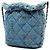Chanel Medium Matelassé Jean Mood Bucket con catena Blu - vista 2