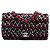 Chanel Medium Classic Tweed Sequins Double rabat Noir