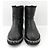 Botas de tobillo de cuero forradas de shearling con trim de cadena de Chanel Negro - vista 2