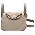 Borsa a mano Hermès Lindy Grizzly Taupe in scamoso e pelle - vista 2