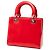 Dior Rojo Medio Lady Dior en Cuero Patente Roja - vista 2