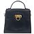 Salvatore Ferragamo Gancini Convertible Top Handle Pelle Medium Blu navy