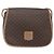 Céline Celine Vintage Macadam Schultertasche aus Canvas und Leder Braun