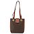 Céline Celine Vintage Macadam Schultertasche aus Canvas und Leder Braun