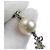 Collana in perle finte e strass Chanel Coco Mark Argento Bianco - vista 3