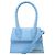 BORSA JACQUEMUS LE CHIQUITO MEDIA IN PELLE STILE COCODRILLO Blu