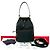 Borsa 2 in 1 in tela e pelle con logo Prada Nero