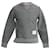 Grauer Baumwollpullover mit Thom Browne Logo-Patch