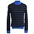 Gestreifter Slim-Fit Rollkragenpullover aus schwarzer und blauer Wolle von Acne Studios