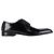 Scarpe Derby stringate in pelle verniciata nera con punta a mandorla di Dolce & Gabbana