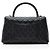 Gabrielle Bolsa pequena de flap com alça superior em couro caviar Coco da Chanel Preto - vista 3