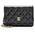 Mini-Geldbörse mit Kette aus Lammleder Chanel Romance Schwarz