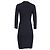 Abito mini aderente a maniche lunghe e scollo a V Max Mara in triacetato blu navy - vista 4