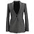 Blazer Slim-Fit de Cuadros en Lana Gris de Botón Simple Theory