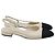 Timeless Bailarinas slingback Chanel CC en cuero crema Blanco Crudo