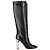 Botas de rodilla con tacón Chrome de Hermès en cuero negro