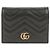 Gucci Schwarze matelassierte Leder GG Marmont Kartenetui